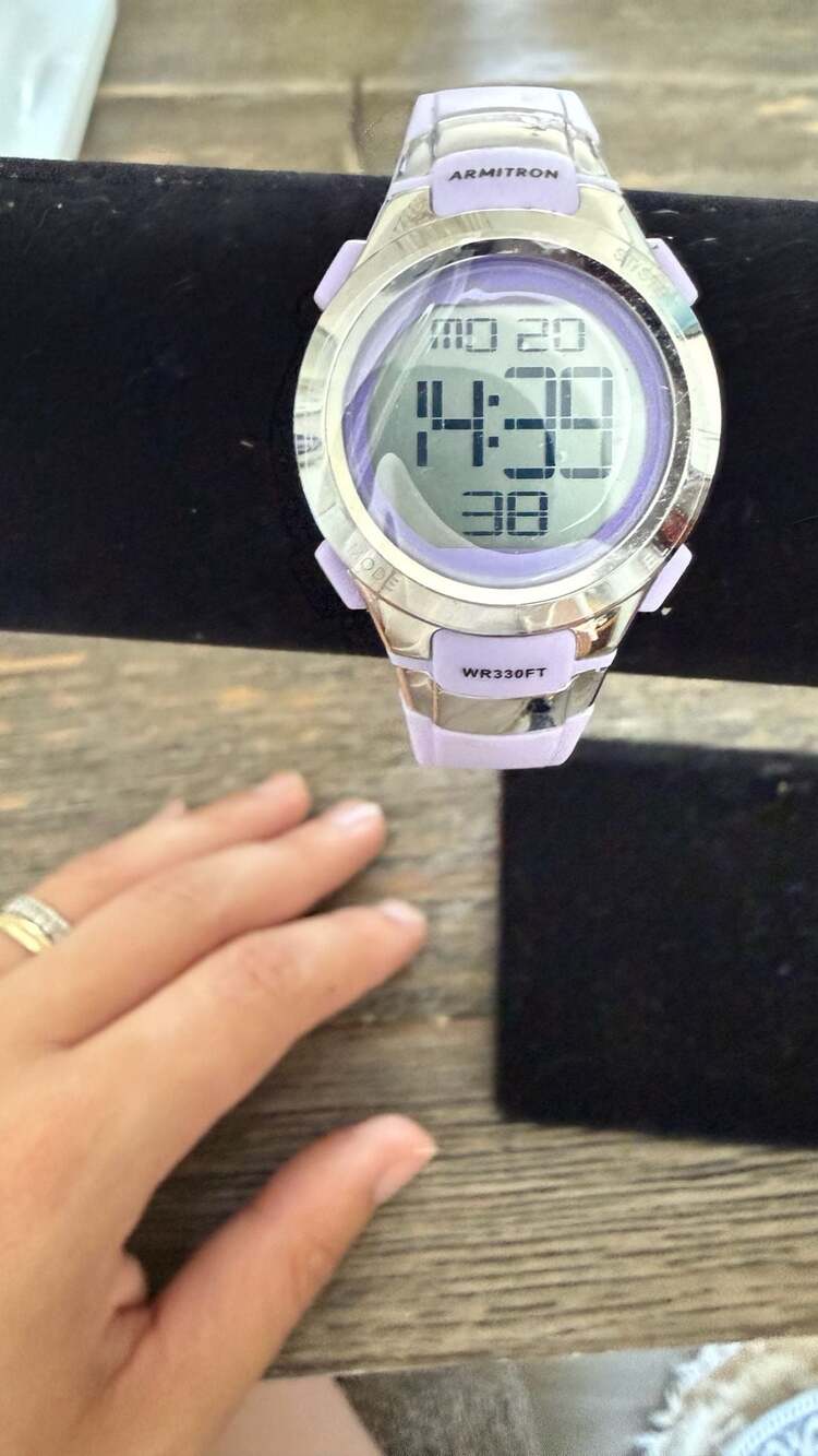 Armitron Pro Sport Digital Chronograph Watch 45/7012 Purple Resin Band